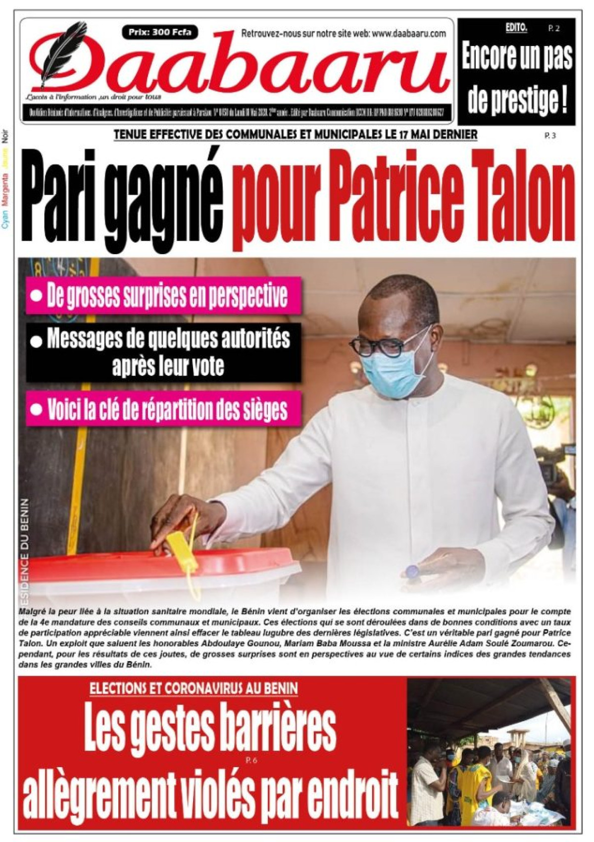 Parution du lundi 18 mai 2020