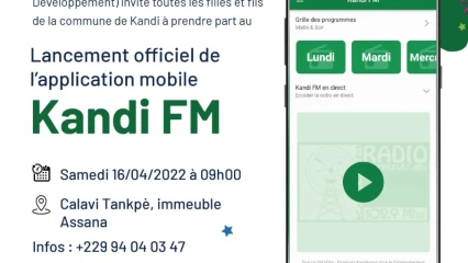 MÉDIAS AU BÉNIN : La radio Kandi Fm lance son application mobile samedi prochain