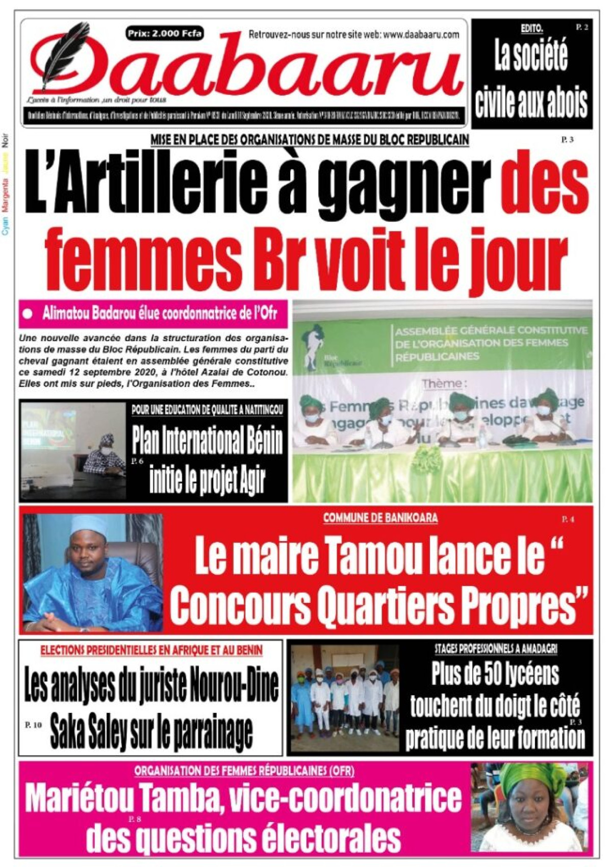 Parution du lundi 14 septembre 2020