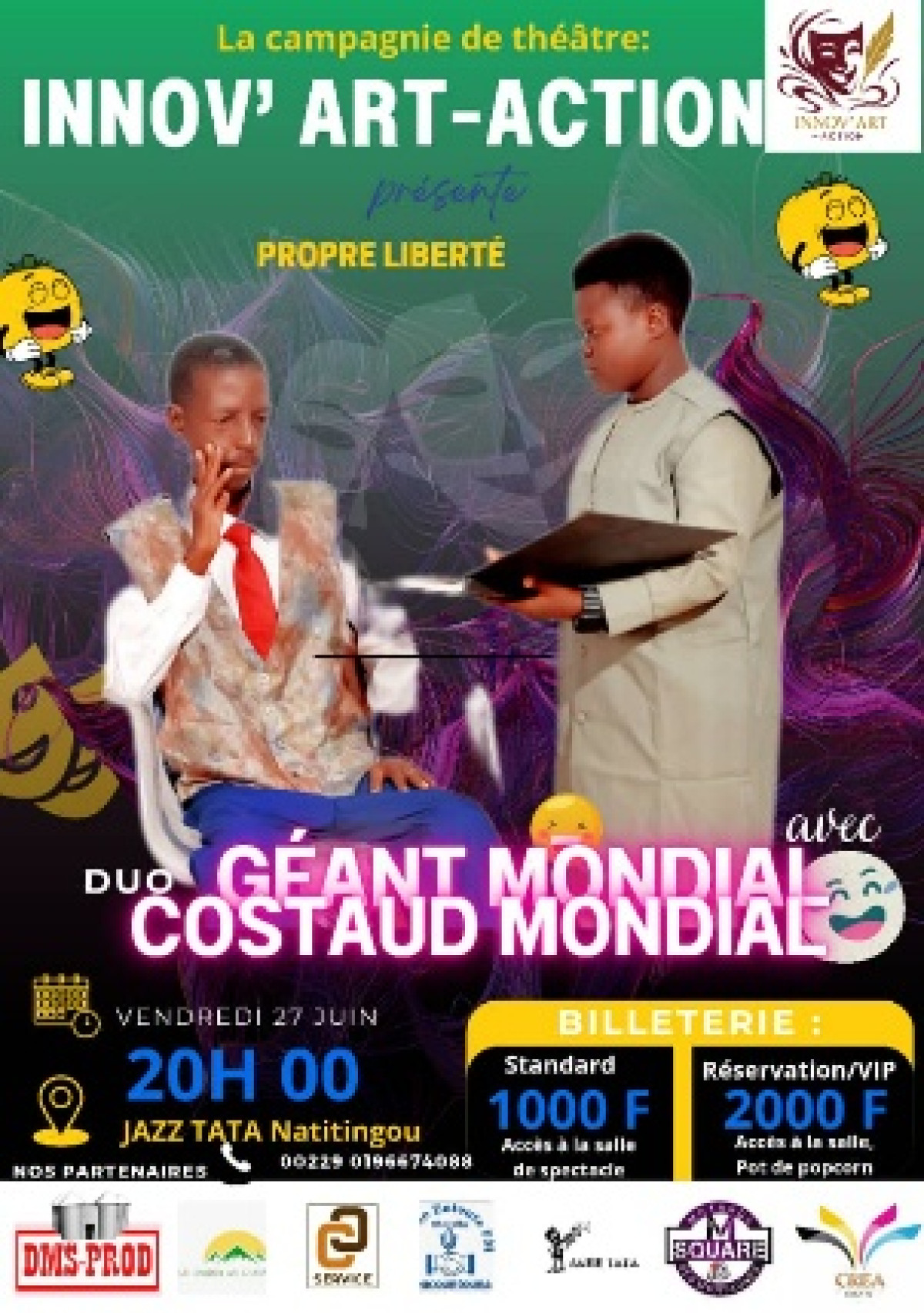 « Propre liberté »: la pièce de théâtre présentée le 27 juin à Natitingou