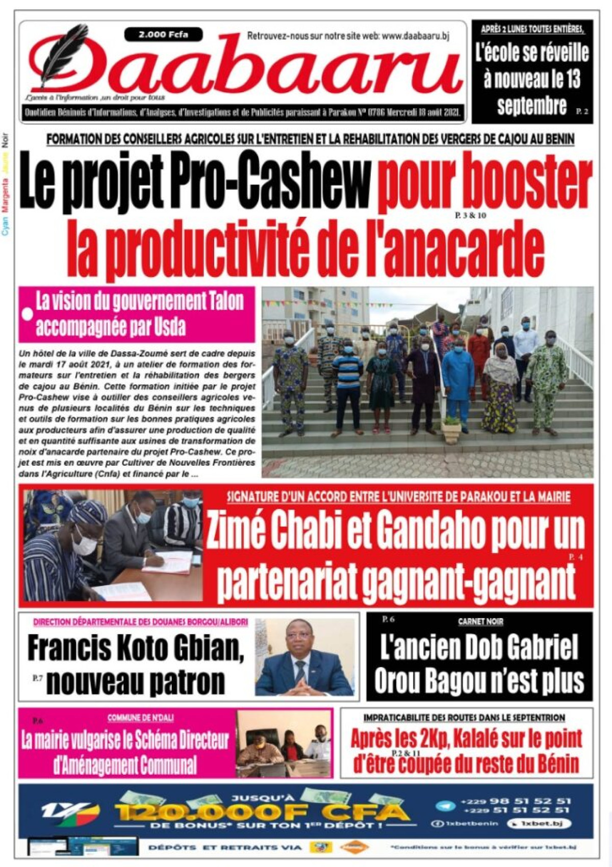 Parution du mercredi 18 août 2021