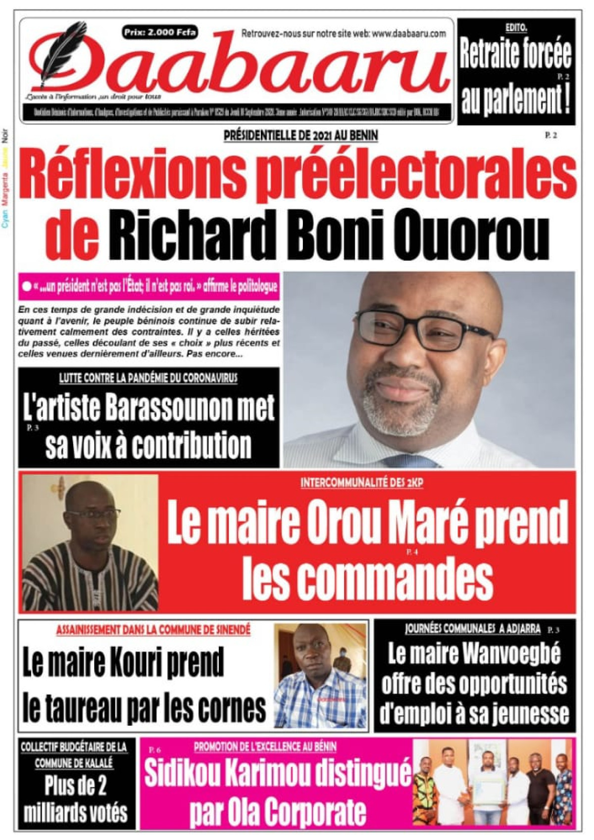 Parution du jeudi 10 septembre 2020