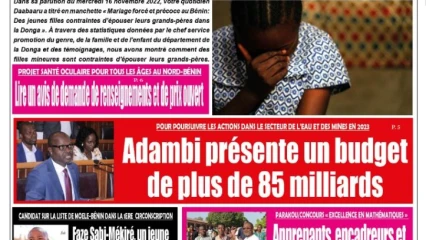 UNE DU MARDI 22 NOVEMBRE 2022