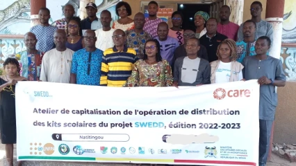 DISTRIBUTION DE 12 500 KITS SCOLAIRES AU NORD BENIN AU TITRE DE 2022-2023 : Swedd-Bénin et le consortium Care Bénin/Togo accélèrent le maintien des filles à l&rsquo;école  . Une feuille de route élaborée pour la prochaine distribution