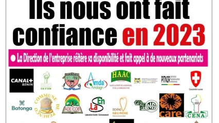 ENTREPRISE DE PRESSE ET DE COMMUNICATION BOK SARL : Ils nous ont fait confiance en 2023 . La Direction de l&rsquo;entreprise réitère sa disponibilité et fait appel à de nouveaux partenariats