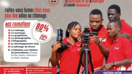 FORMATION DES JEUNES DANS LE DOMAINE DU NUMÉRIQUE ET DE L&rsquo;AUDIOVISUEL À PARAKOU : Le Cfoman-Daabaaru lance les inscriptions pour sa 3è promotion  . Rentrée prochaine en avril
