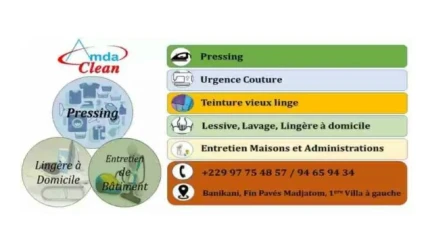 POUR LA PROPRETÉ ET LONGÉVITÉ DE VOS LINGES, Choisissez le pressing Amda Clean