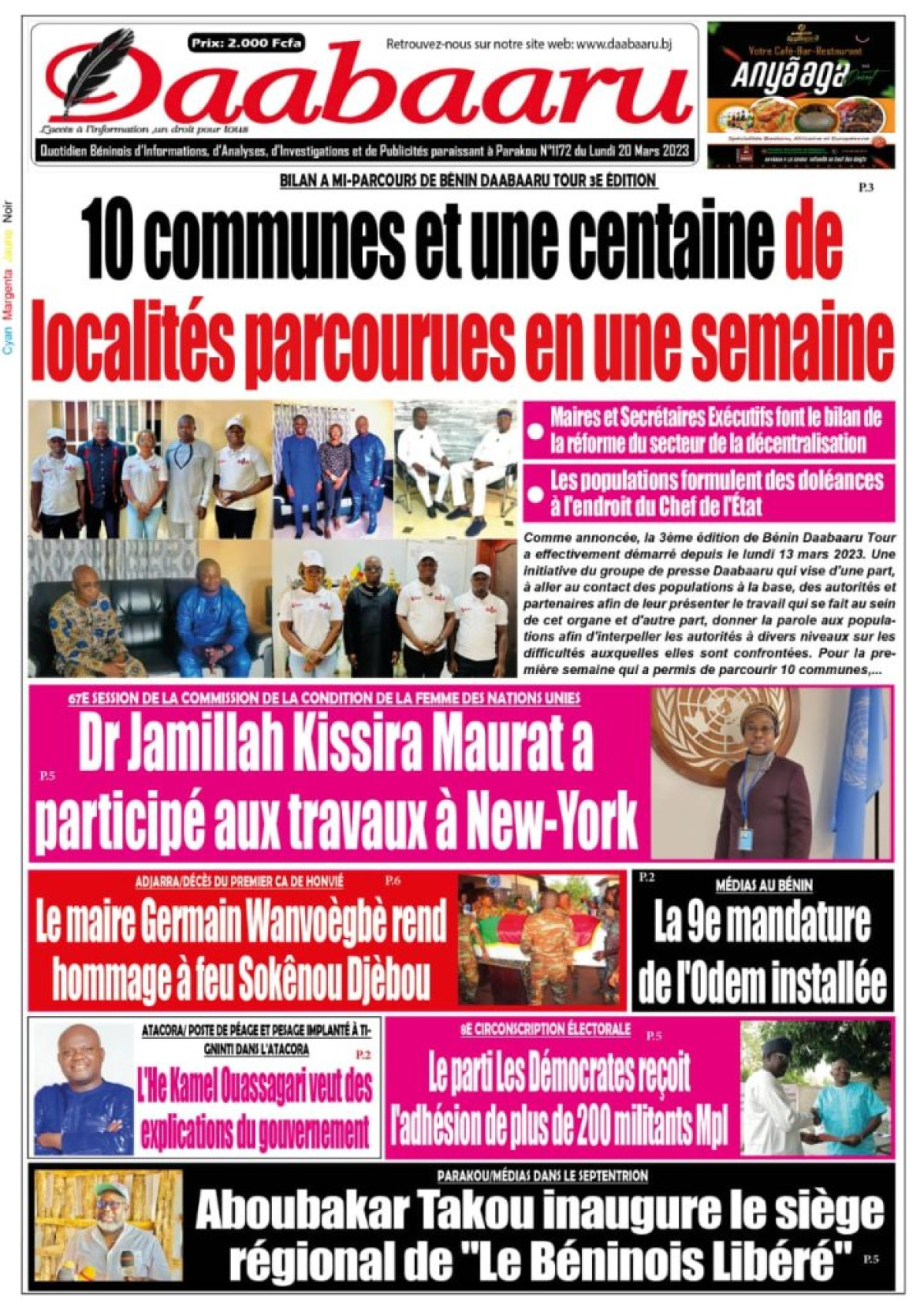 UNE DU LUNDI 20 MARS 2023