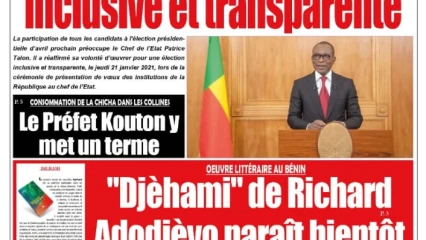 Parution du vendredi 22 janvier 2021