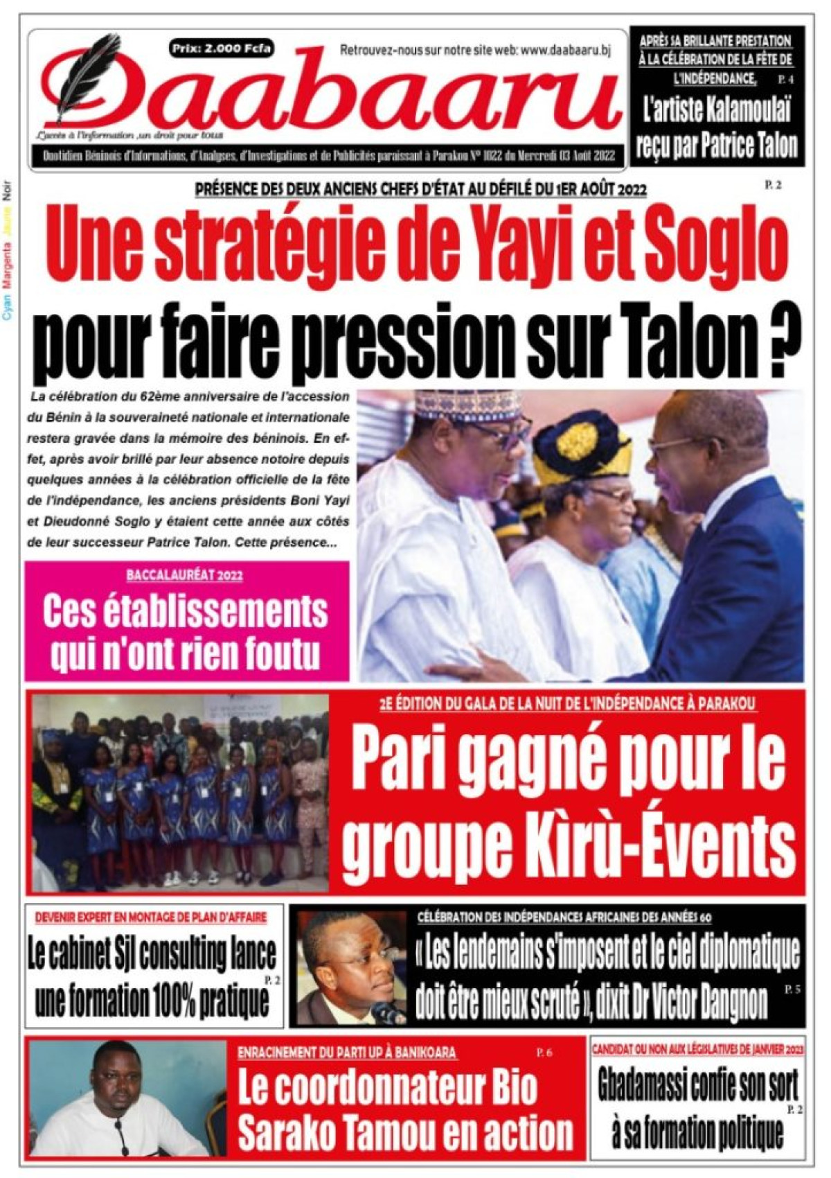 UNE DU MERCREDI 3 AOÛT 2022