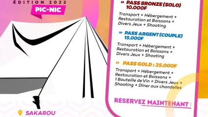 ÉVÉNEMENT HORS ZONE À N&rsquo;DALI : Un pique-nique de divertissement pour votre plaisir  . Ce sont les 28 et 29 mai prochains à Sakarou
