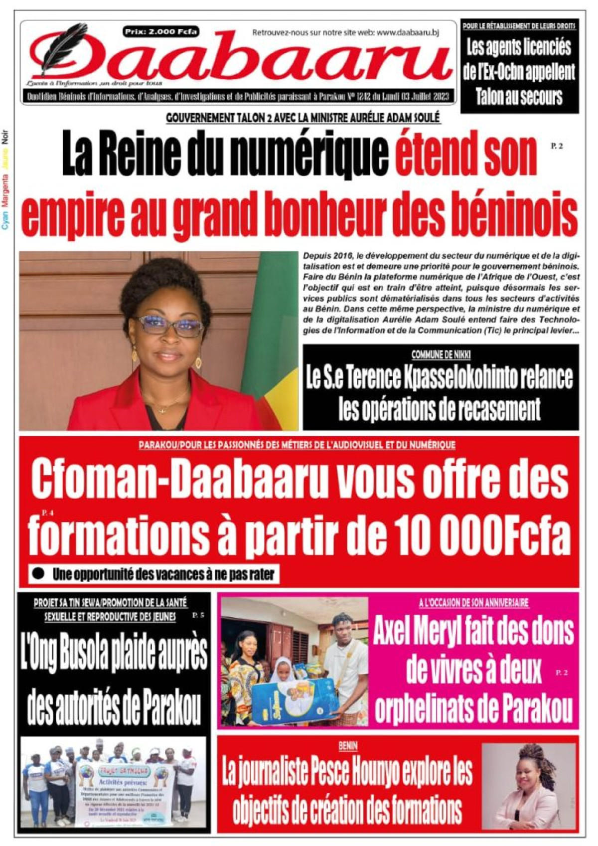 UNE DU LUNDI 3 JUILLET 2023