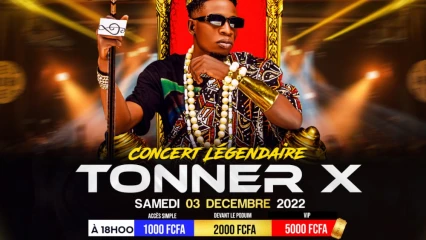 GÉANT CONCERT LÉGENDAIRE À PARAKOU : Tonner-X sur scène le samedi 3 décembre à Hecm