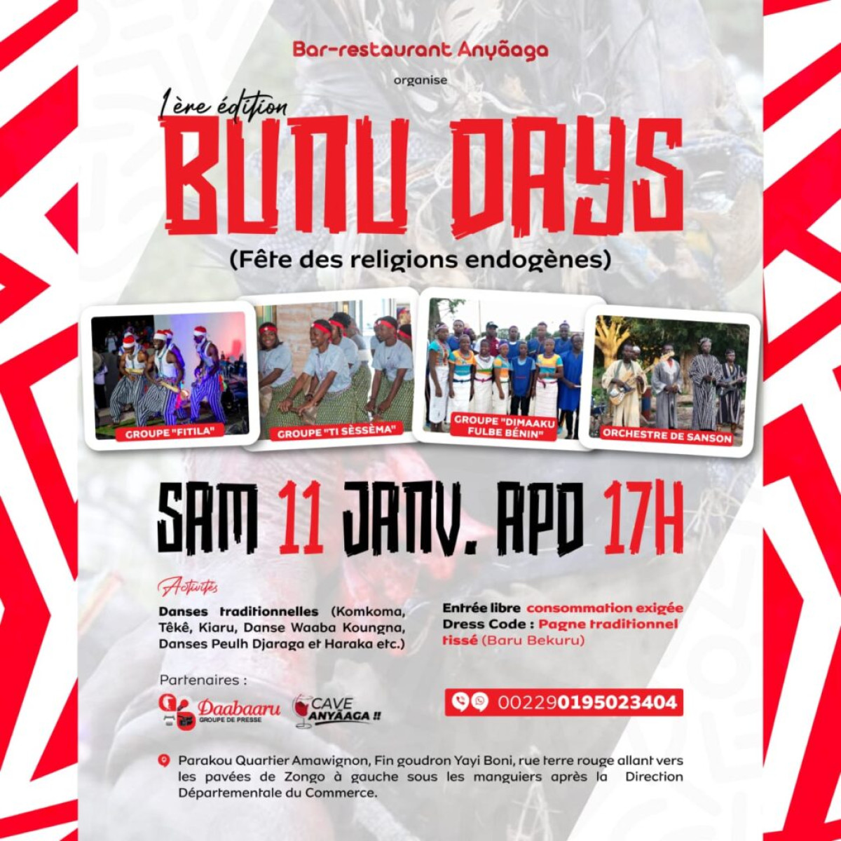 1ère édition des « bunu days » à Parakou: le bar-restaurant Ãnyãaga organise un évènement 100% traditionnel 