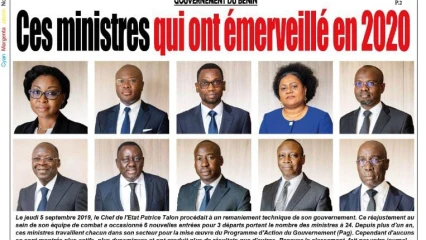 GOUVERNEMENT DU BENIN : Ces ministres qui ont émerveillé en 2020