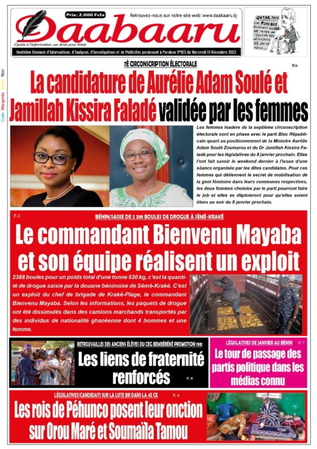 UNE DU MERCREDI 14 DÉCEMBRE 2022