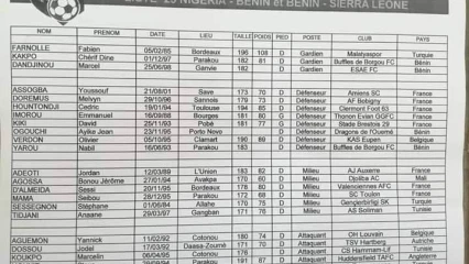 MATCH NIGERIA-BENIN : La liste des 23 Écureuils convoqués