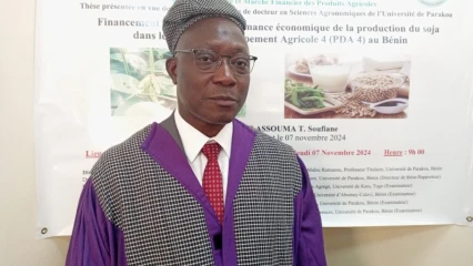 SOUTENANCE DE THÈSE À L&rsquo;UNIVERSITÉ DE PARAKOU  : Soufiane Kouchélé Assouma désormais Docteur en sciences agronomiques   . Il a fait des propositions pour faciliter l&rsquo;accès au financement des producteurs de soja