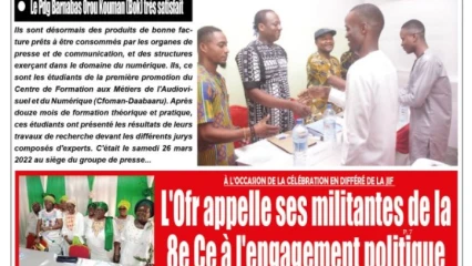 UNE DU LUNDI 28 MARS 2022