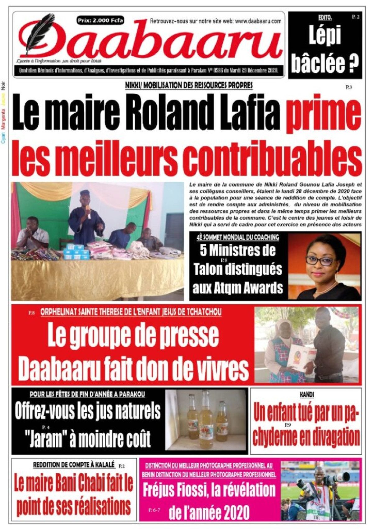 Parution du mardi 29 décembre 2020