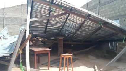 CONSEQUENCES DE LA DERNIERE PLUIE A PARAKOU : L&rsquo;Eglise catholique de Thian endommagée