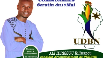 COMMUNALES DU 17 MAI PROCHAIN À PÈRÈRÈ : Plein feu sur le candidat Riliwanou Ali Idrissou de l&rsquo;Udbn