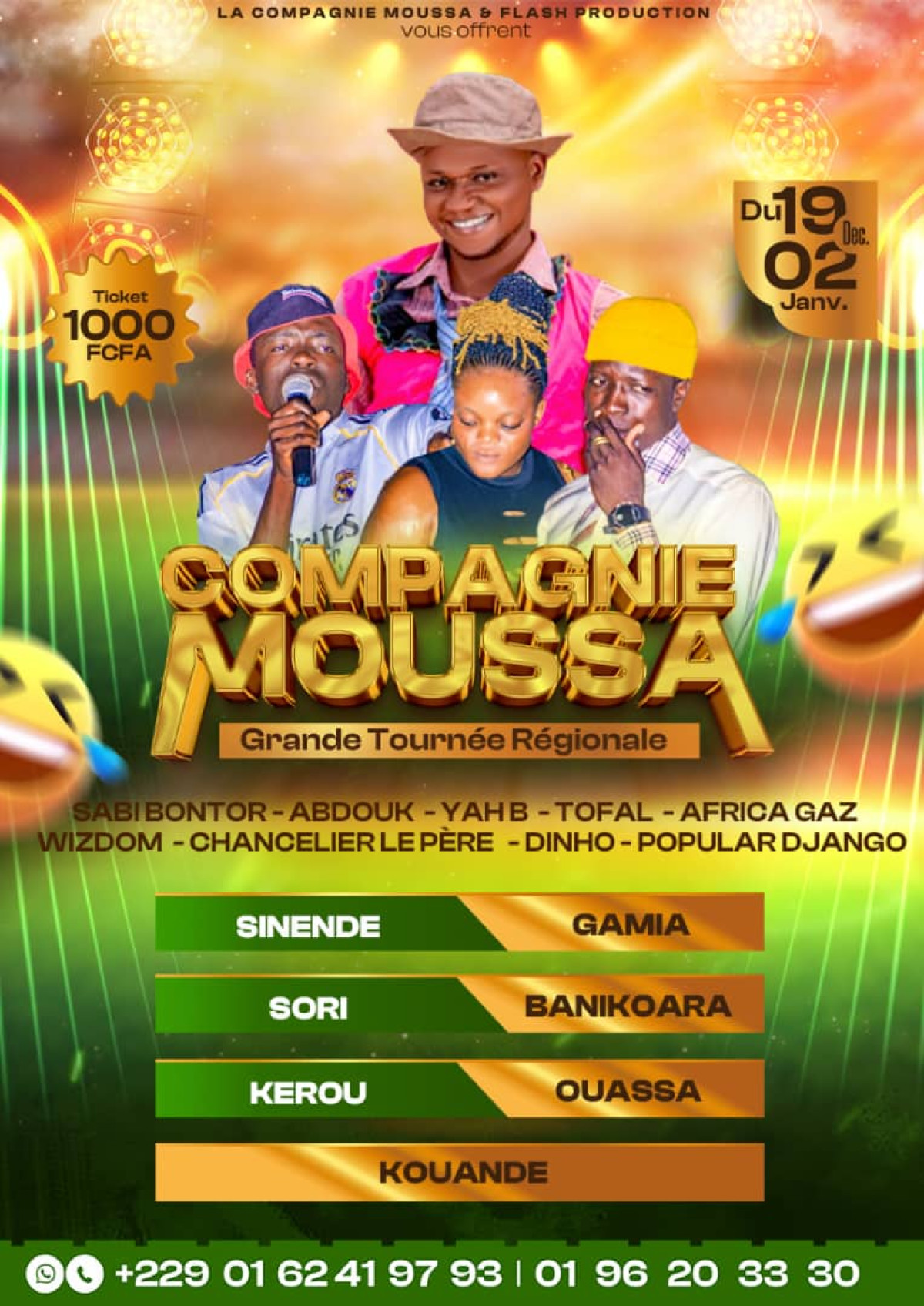 À travers des spectacles de fou rire dans le septentrion: la Compagnie Moussa en tournée dès le 19 décembre