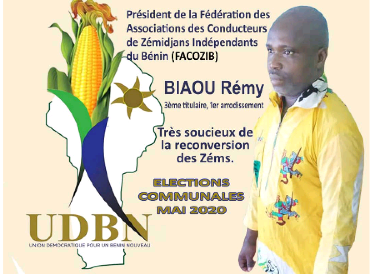 ÉLECTIONS COMMUNALES DU 17 MAI À PARAKOU : Rémy Biaou de l&rsquo;Udbn reçoit le soutien des « Zémidjan »