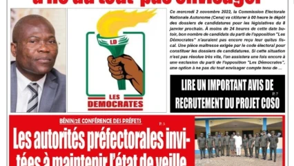 Parution du mercredi 02 novembre 2022