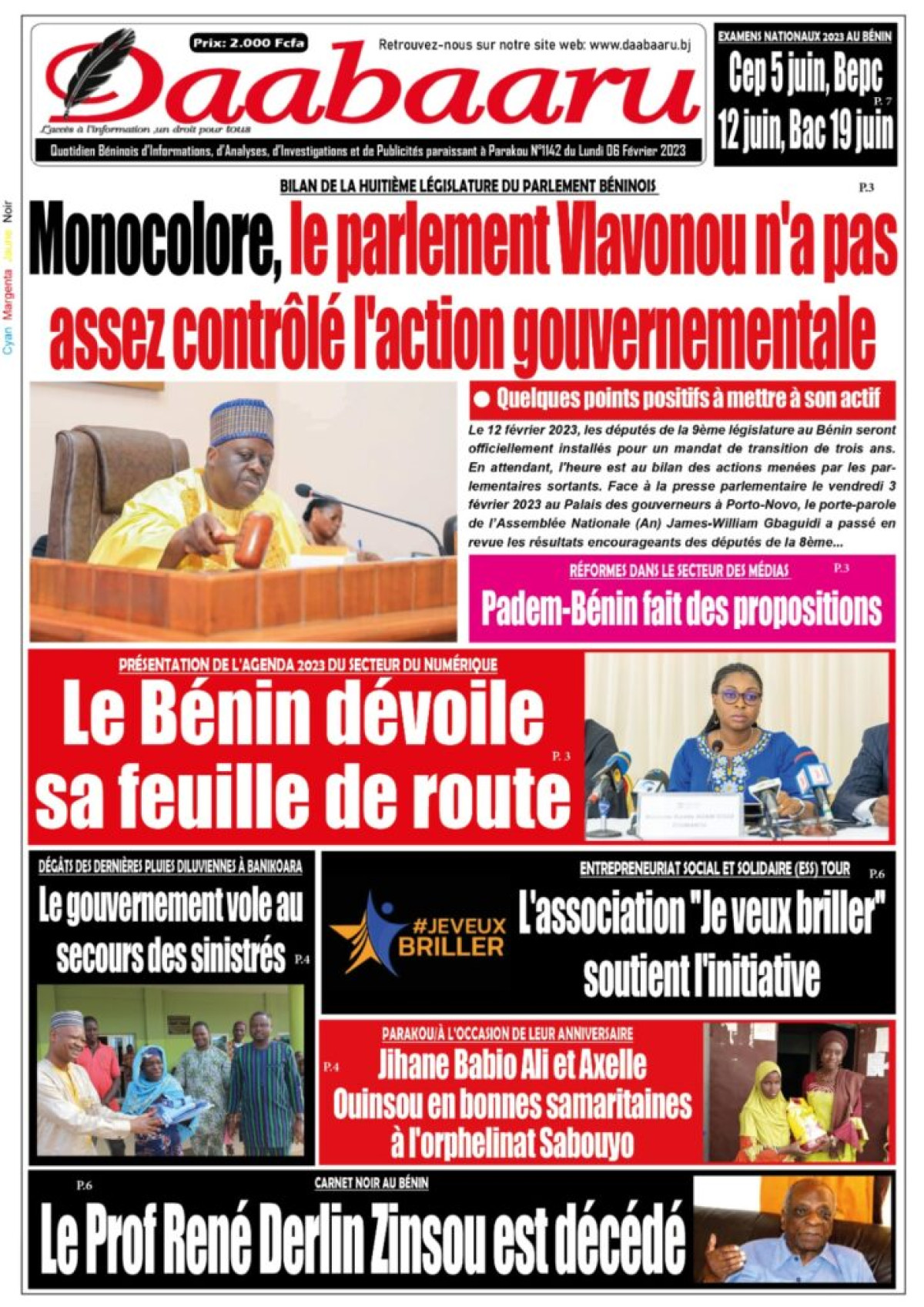 UNE DU LUNDI 6 FEVRIER 2023