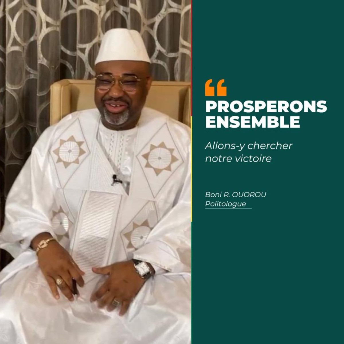 LÉGISLATIF DERNIER AU BENIN : Richard Boni Ouorou dope le moral de ses pairs