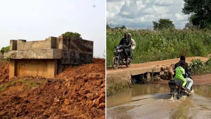Chantier de construction d'un ouvrage de franchissement à Kouandé: pont de Kankou, vers un éléphant blanc sous Talon ?