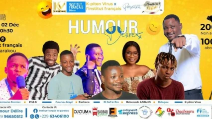 SPECTACLE HUMOUR DÉLIRE À L&rsquo;INSTITUT FRANÇAIS DE PARAKOU : Rendez-vous ce vendredi 2 décembre à 20h30mn