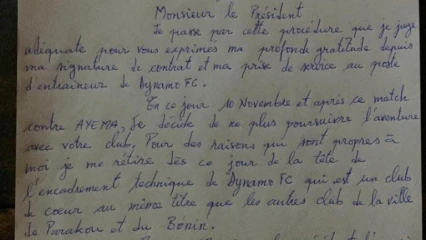FOOTBALL/ LIGUE 1 : Taïrou Adam Chabi de Dynamo Fc de Parakou a déposé le tablier 