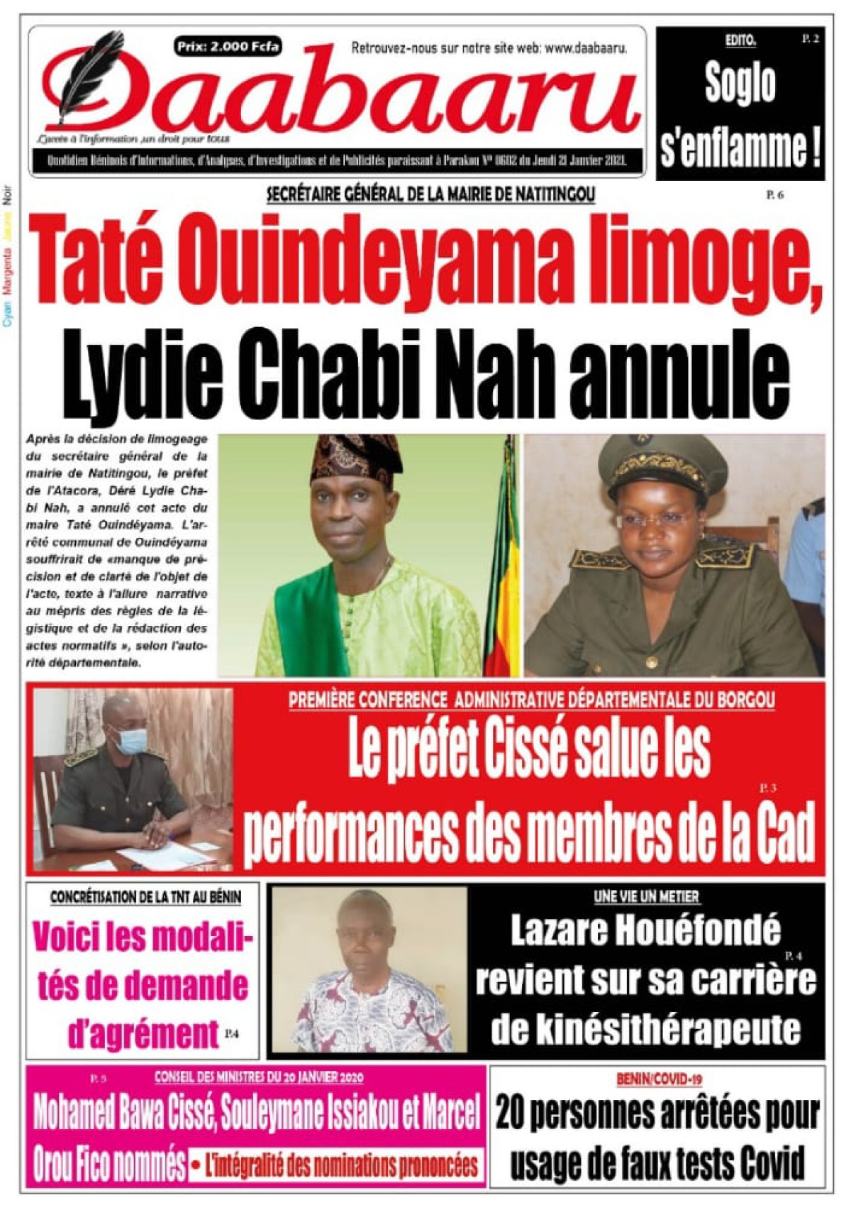 Parution du jeudi 21 janvier 2021