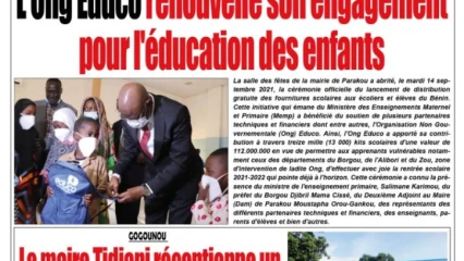 Parution du lundi 15 septembre 2021