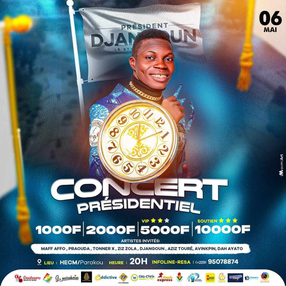 CONCERT PRESIDENTIEL À PARAKOU : L’artiste Djangoun sur scène le 6 mai prochain