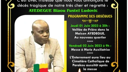 DÉCÈS DU JOURNALISTE LUDOVIC AYEDEGUE : Voici le programme des obsèques