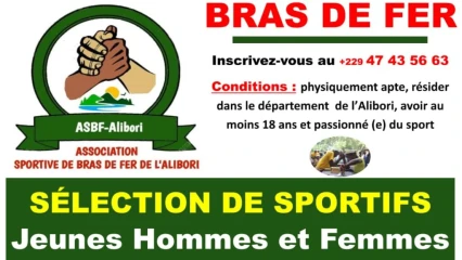 SPORT BRAS DE FER DANS L’ALIBORI  : L’Asbf lance une sélection de sportifs   . Découvrez les conditions de sélection 