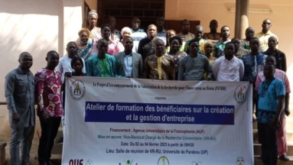DÉMARRAGE EFFECTIF DES ACTIVITÉS DU PROJET PAVRIB À L&rsquo;UNIVERSITÉ DE PARAKOU : 30 jeunes en formation sur la création et gestion d&rsquo;entreprise