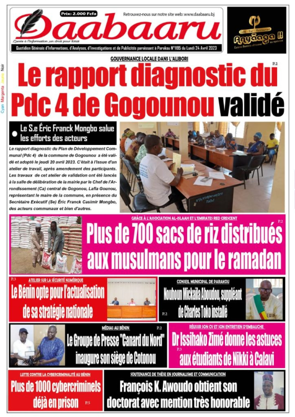 UNE DU LUNDI 24 AVRIL 2023