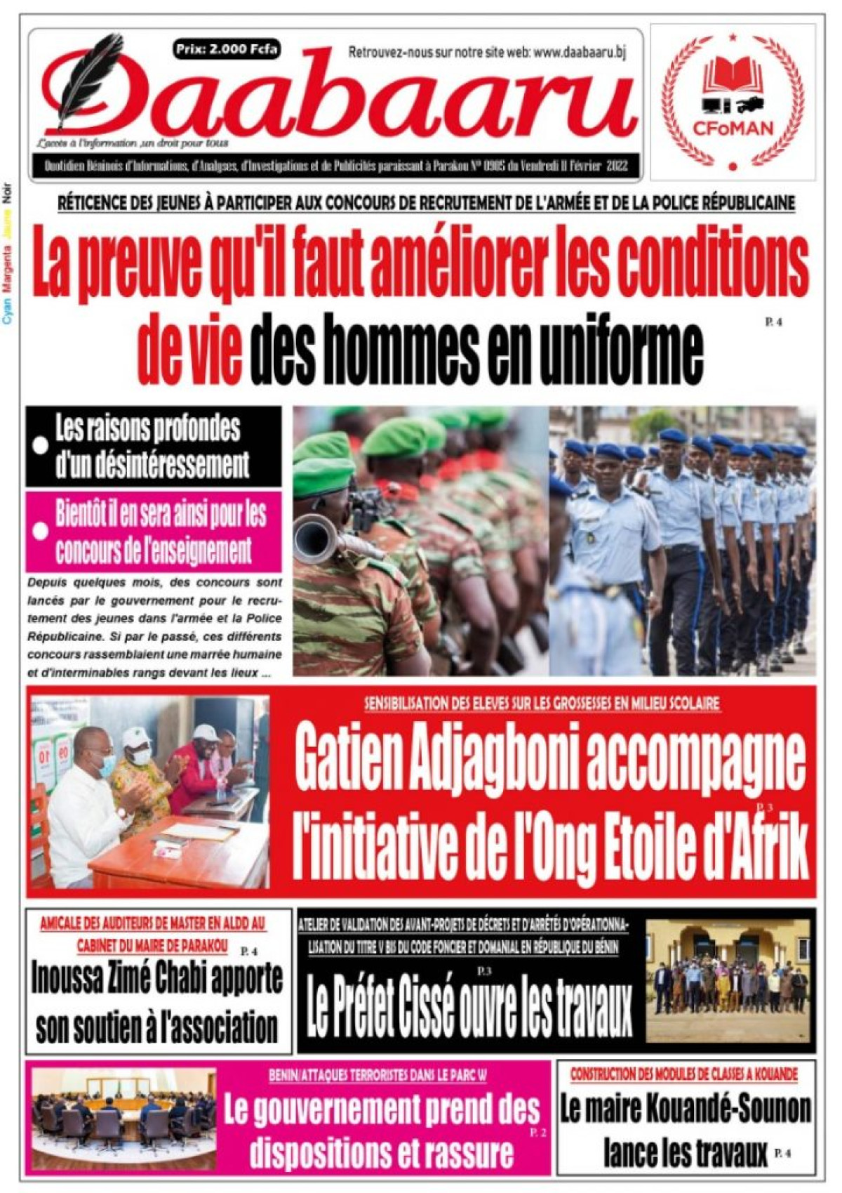 UNE DU VENDREDI 11 FÉVRIER 2022