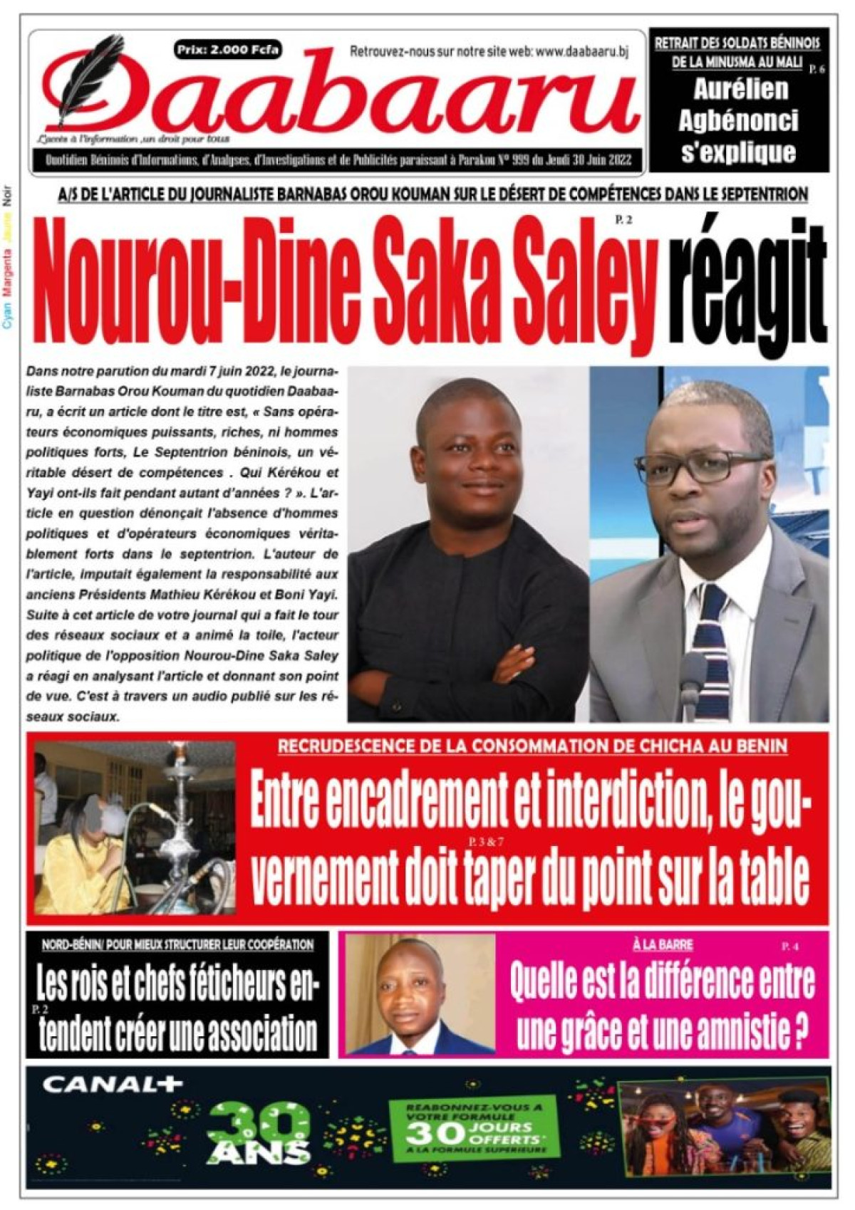 UNE DU JEUDI 30 JUIN 2022