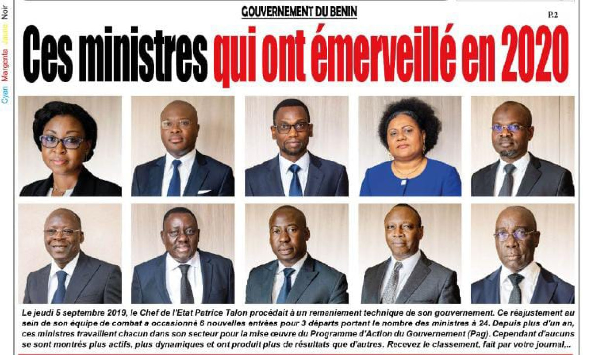 GOUVERNEMENT DU BENIN : Ces ministres qui ont émerveillé en 2020