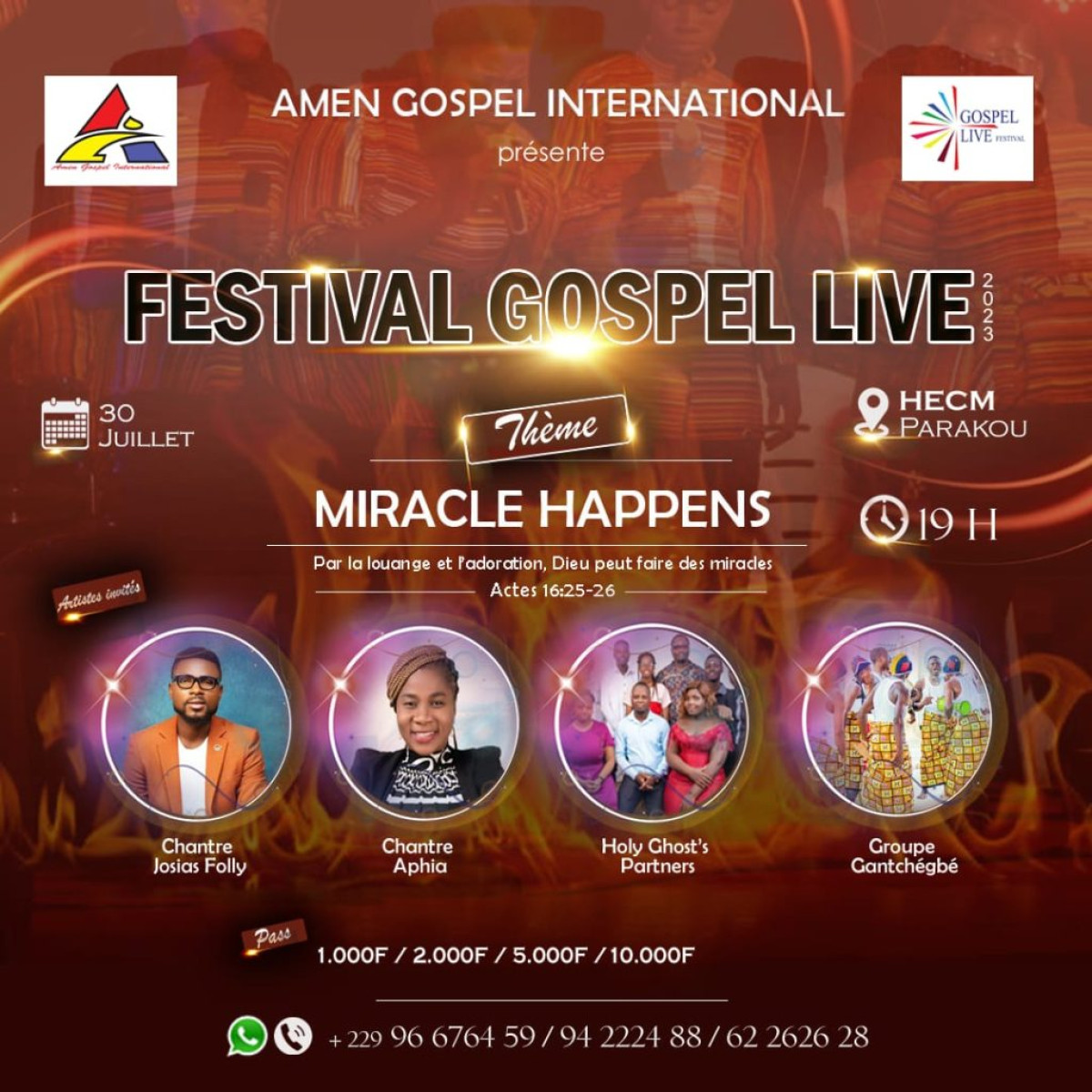 SOUS LE THÈME MIRACLE HAPPENS : Amen Gospel International présente son festival le 30 juillet