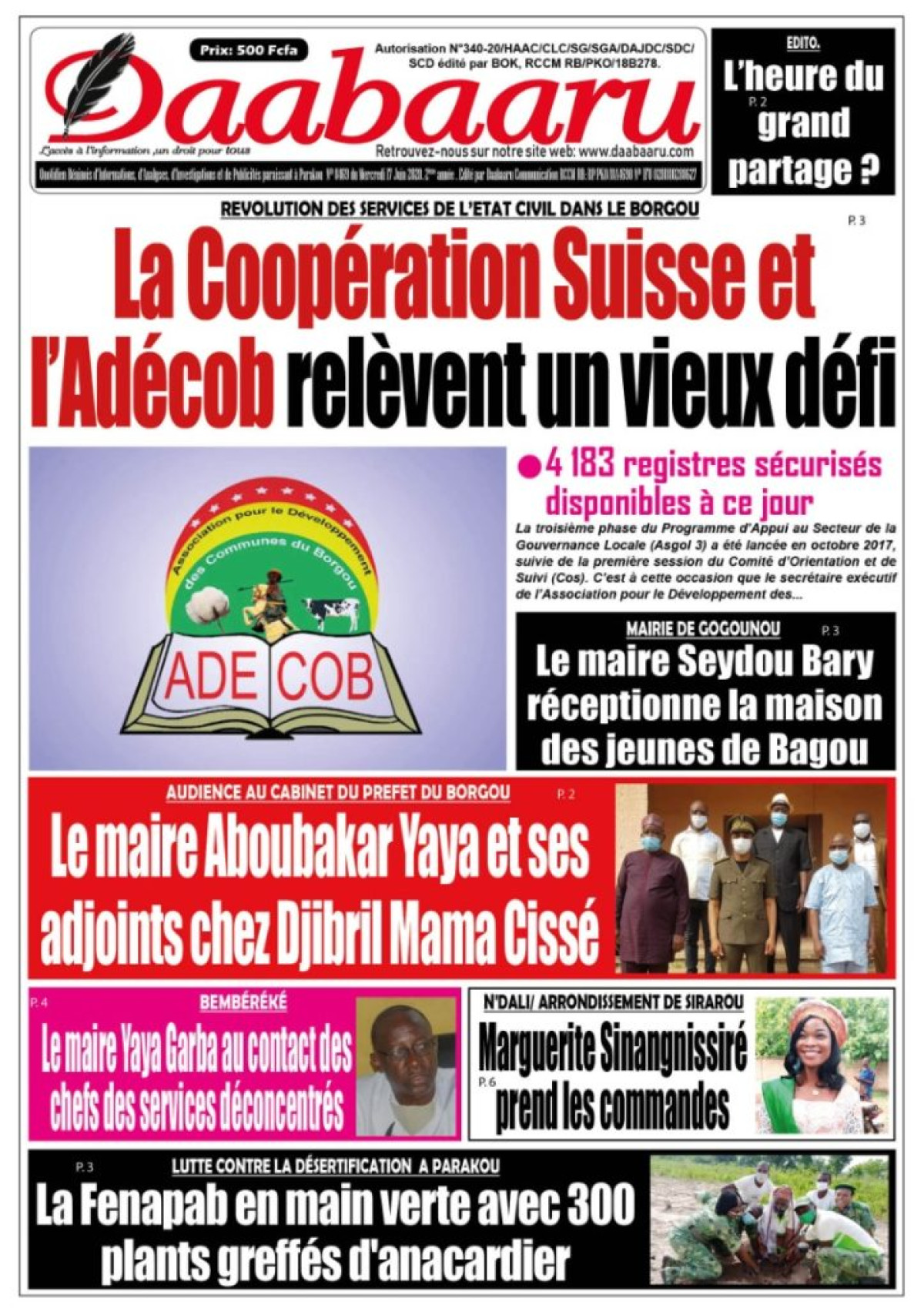 Parution du mercredi 17 juin 2020