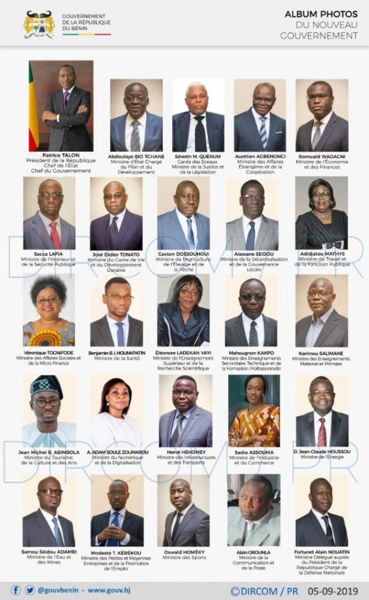 NOUVEAU GOUVERNEMENT DE TALON : 24 membres, 6 entrées et 3 sorties