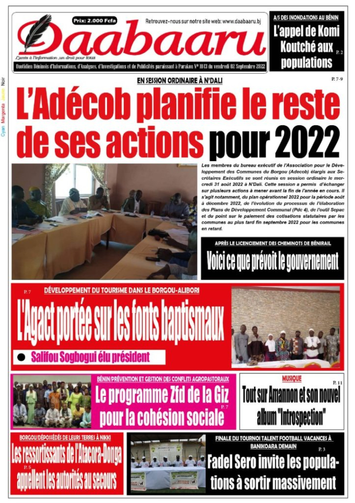 UNE DU VENDREDI 2 SEPTEMBRE 2022