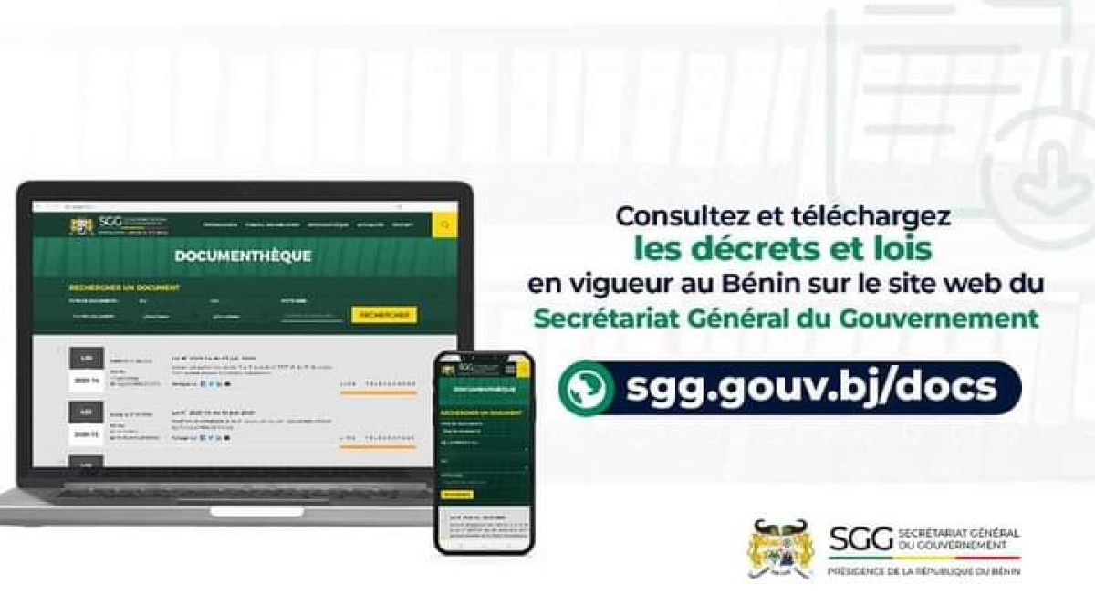 TEXTES DE LOIS ET DECRETS EN VIGUEUR AU BENIN : Désormais disponible sur le site web du Sg du gouvernement