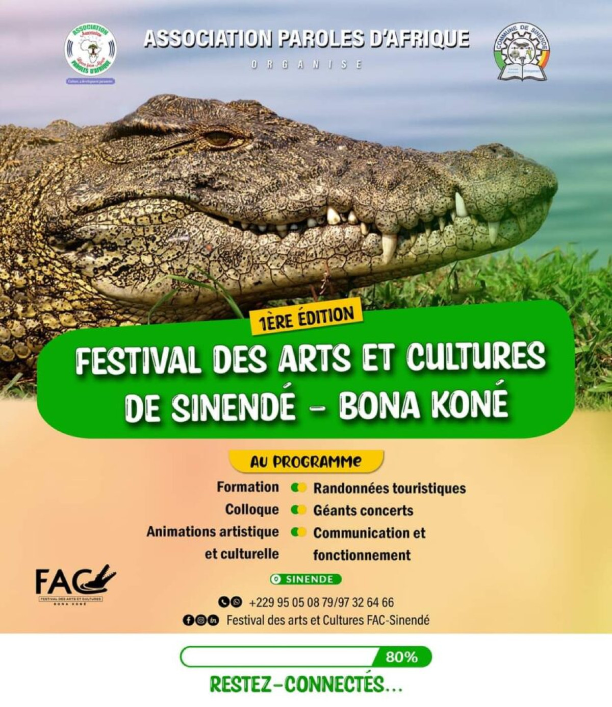 FESTIVAL DES ARTS ET CULTURES DE SINENDÉ : Le plus grand événement culturel de la cité des Bona Koné arrive . Une initiative de l&rsquo;Association Paroles d&rsquo;Afrique